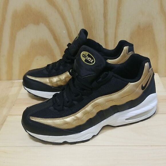 Nike Air Max 95 GS OG Black Metallic Gold Mens 7, Wmn's 8.5 - Picture 2 of 10